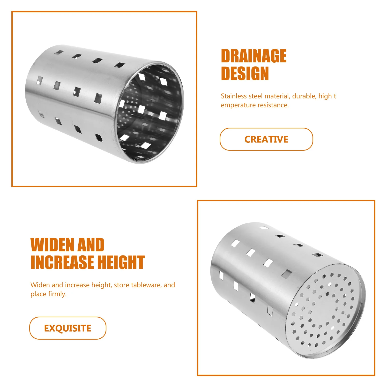 

Stainless Steel Chopstick Holder Kitchen Cutlery Storage Container Draining Rack For Forks Knives Utensils Household