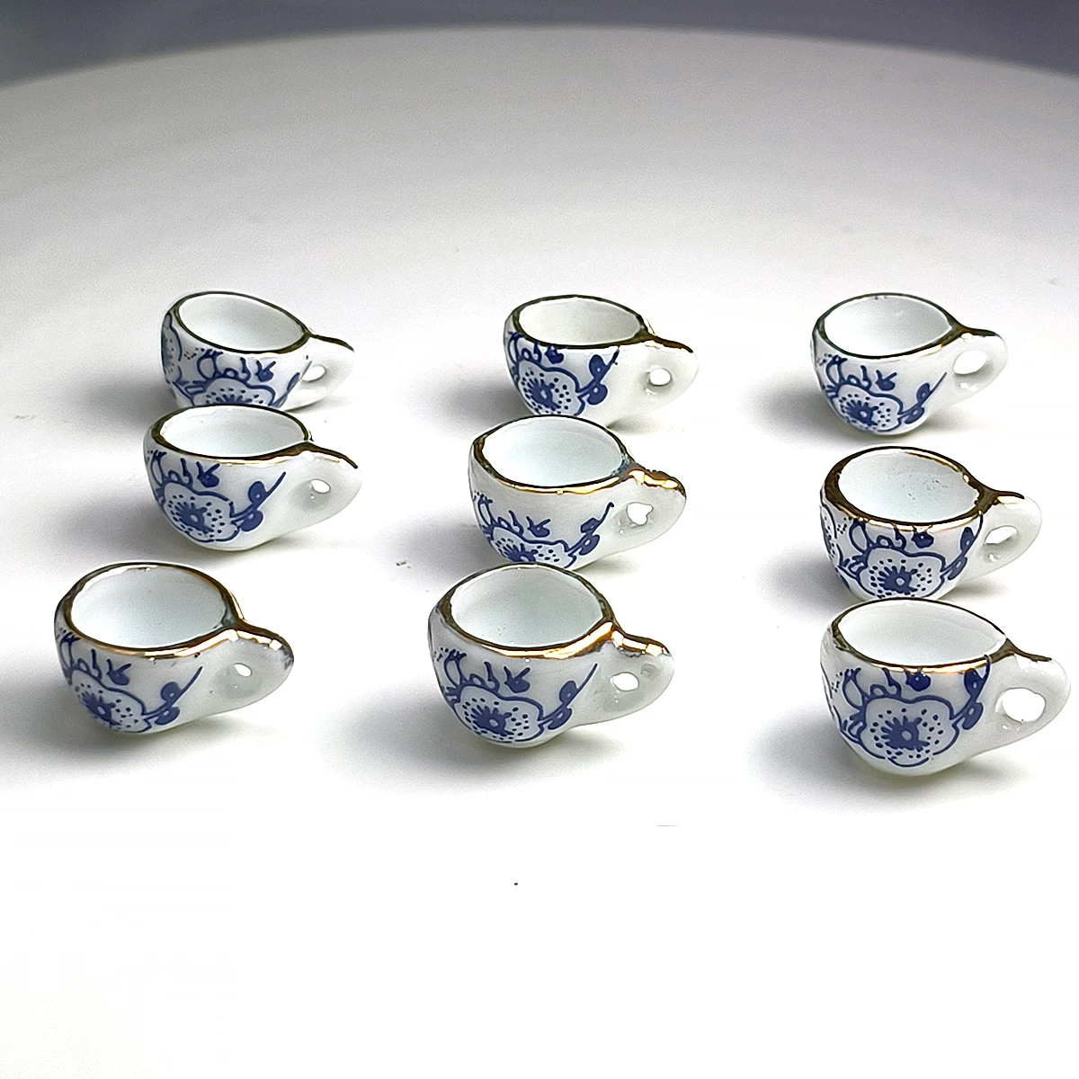 1.8cm  Blue and white ceramic teacup pendant ceramic beads DIY Beads for Bracelets, Necklaces, Earrings, and Keychains