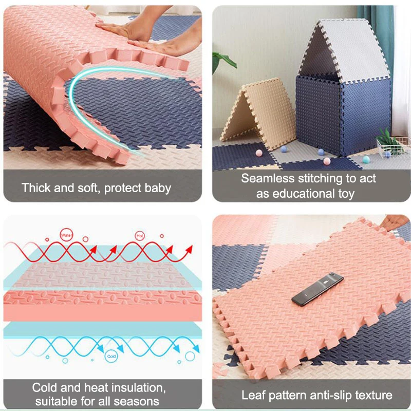 30x30cm Floor Mat For Children Thick Baby Play Mat Kids Carpet Puzzle Mats EVA Foam Rug Children Room Activities Mat For Baby