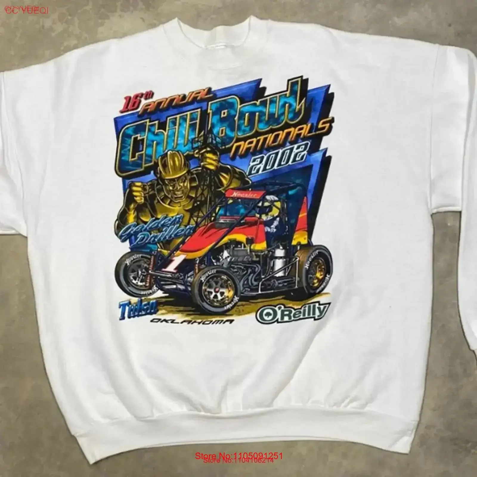 

Винтажная футболка Chili Bowl Nationals Event SweaT 2002, автомобиль для спринта для отца и мамы, винтажный стираный топ для повседневной носки