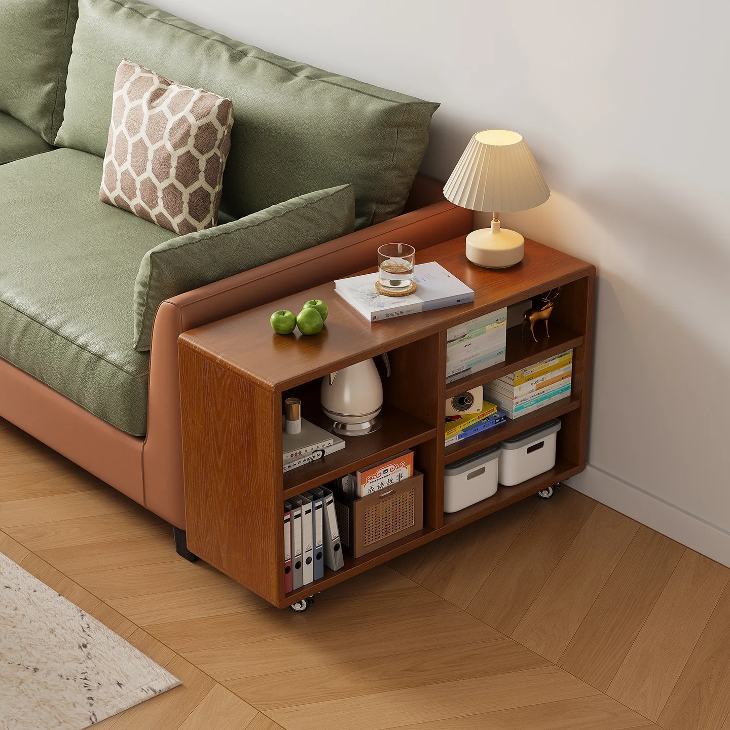 

Все края из цельного дерева, несколько боковых шкафов для дивана, боковой столик, боковой шкаф для гостиной с колесами, съемный журнальный столик, прикроватная тумбочка для спальни