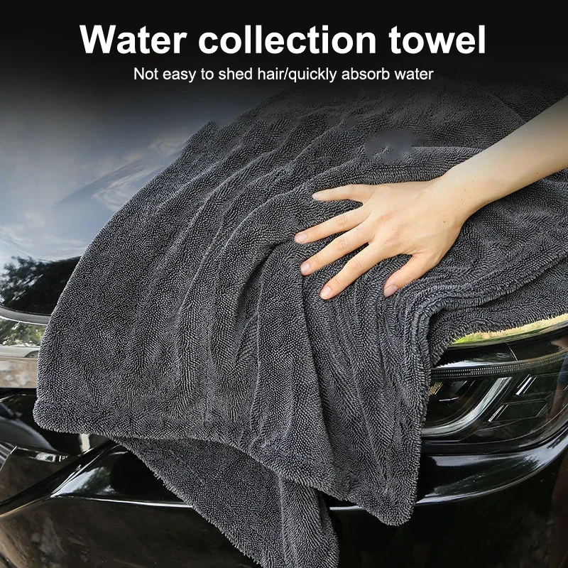 Microfiber Drying Towel Twisted Pile 2 Sides 1200 GSM Thick Microfiber Cloth Super Absorbent Car Motorcycle Drying Cloth