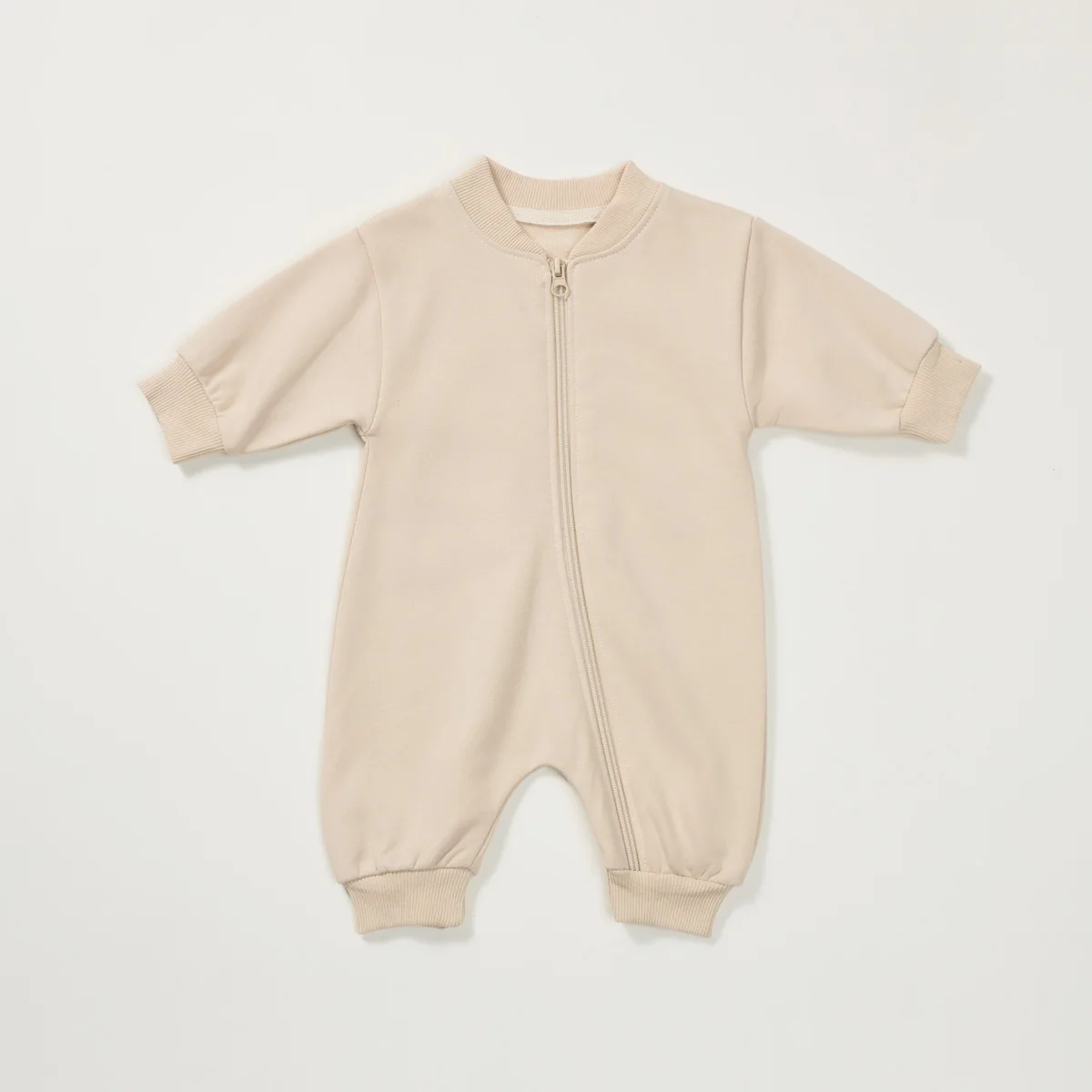 2023 Autumn New Baby Bodysuit Newborn Solid Color Casual Bodysuit Pants Baby Long Sleeve Zippered Boys and Girls' Romper Creeper