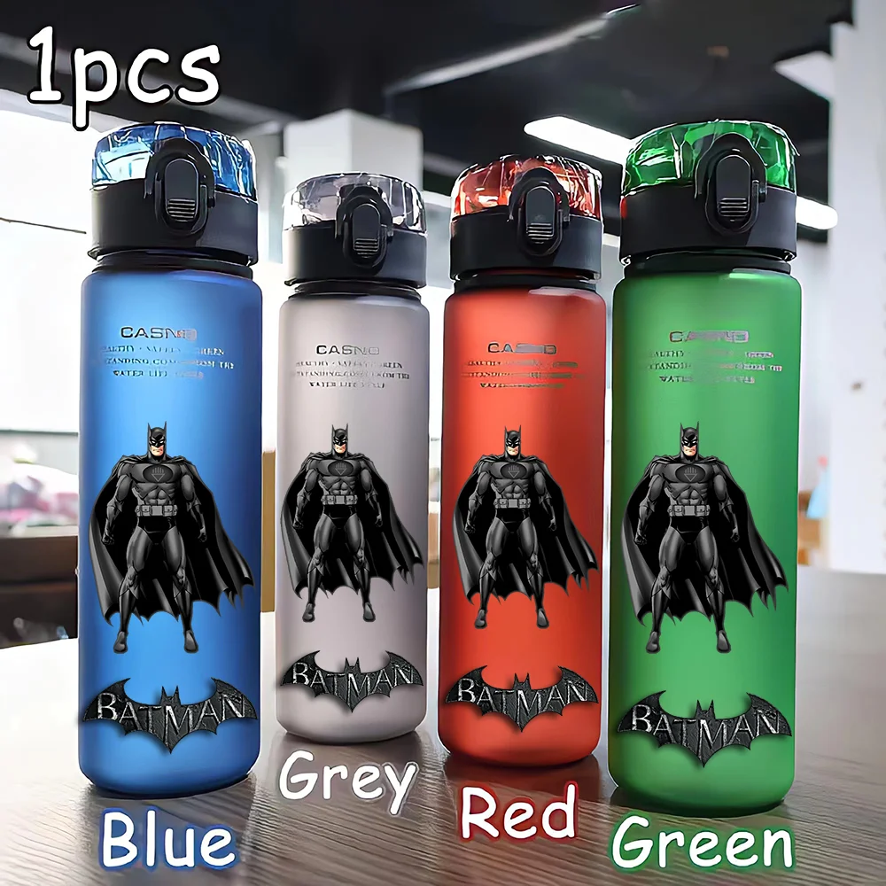 Batman Superhero 560ML Safe Odorless Portable Sports Water Cup for Outdoor Camping Large Capacity Water Bottle Bruce Wayne Gift