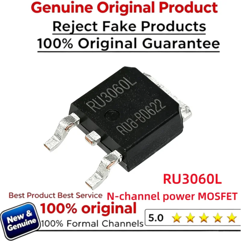 10-50pcs 100% New and Genuine Original RU3060L N-Channel Power MOSFET 13mOhms Chip 30V/53A TO-252