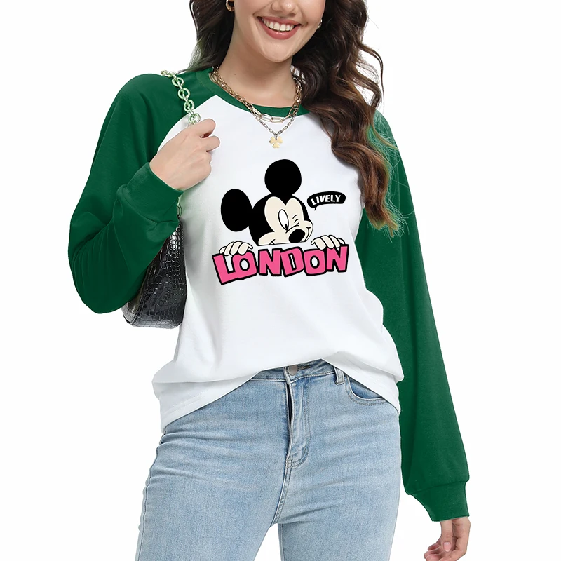 Sweatshirts Autumn Winter Hoodie Disney Mickey Mouse Long Sleeves Blouse Y2k Women's Clothes Ladies Clothes Top ﻿Trends 2025