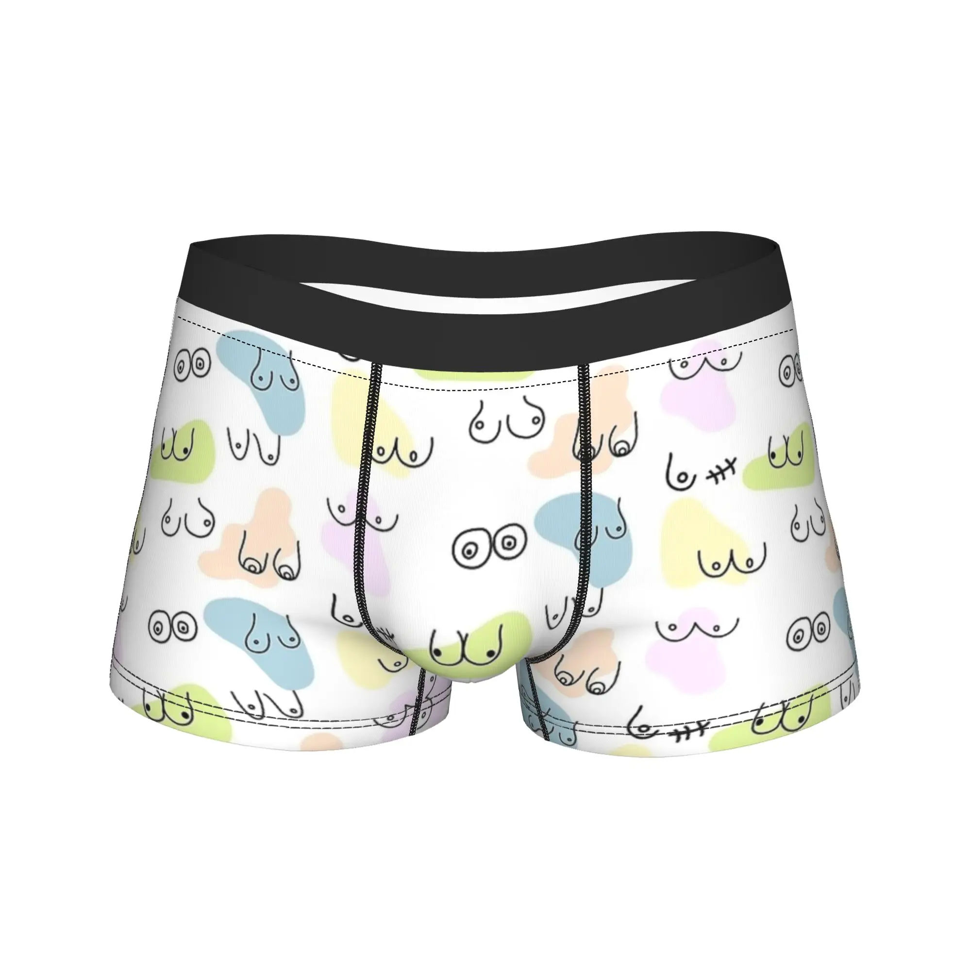 Boob Pattern Pastel Colors Underwear  Males Underpants Customs Sexy Soft Boxer Shorts High Quality Shorts Briefs Plus Size