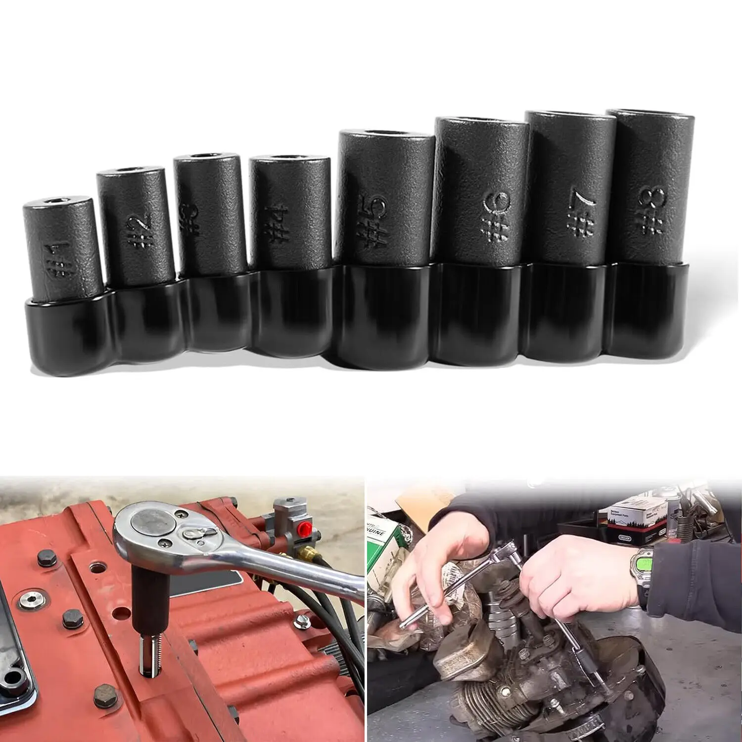 

70500 Tap Socket Set Use with 1/4" & 3/8" Drive, Fit Fractional MCTI Standard Tap thru 1/2" & 1/8" NPT taps & Metric Tap thru 12