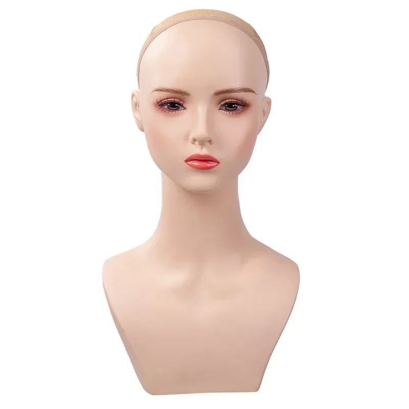 Realistic Female Wigs Display Mannequin Head for Cosplay Cartoon Character Doll Head Model - Perfect for Wig Hat Exhibitions