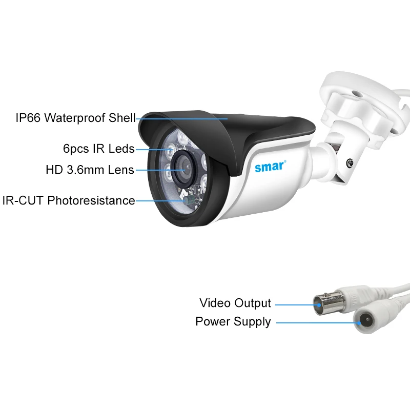 Smar AHD Camera HD 720P 1080P High Definition Surveillance Bullet Camera CCTV Security 30PCS Infrared LEDs IR-CUT Filter