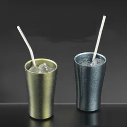 300ml Beer Cup,Double Layer Pure Titanium,heat Insulation Anti-scalding Drinkware,Tea Tools,Drinking Utensils,Milk/Coffee Mug