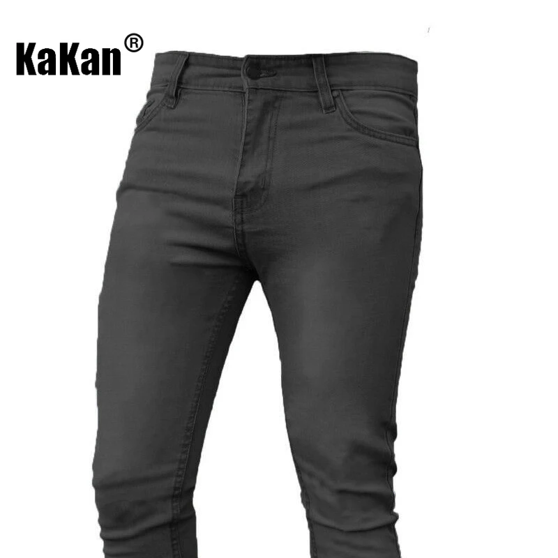 كاكان - جينز مستقيم صغير ضيق للرجال جديد، Y2K جودة عالية كلاسيكي بسيط جينز طويل ماركة جينز للرجال