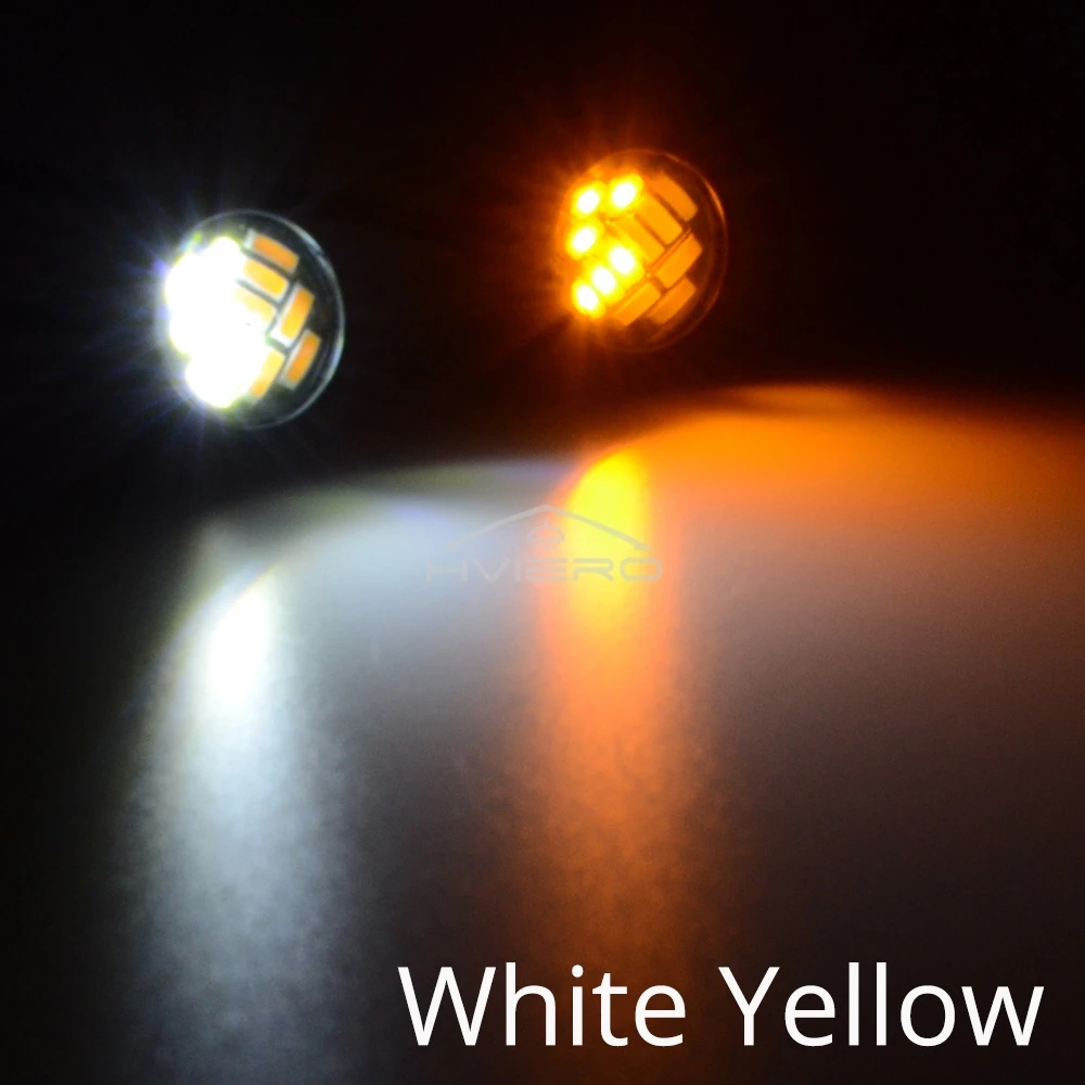 2 uds 4014 lámparas de ojo de águila 12SMD 23mm LED blanco cálido DC 12V luces de circulación diurna para motocicletas automáticas señal de