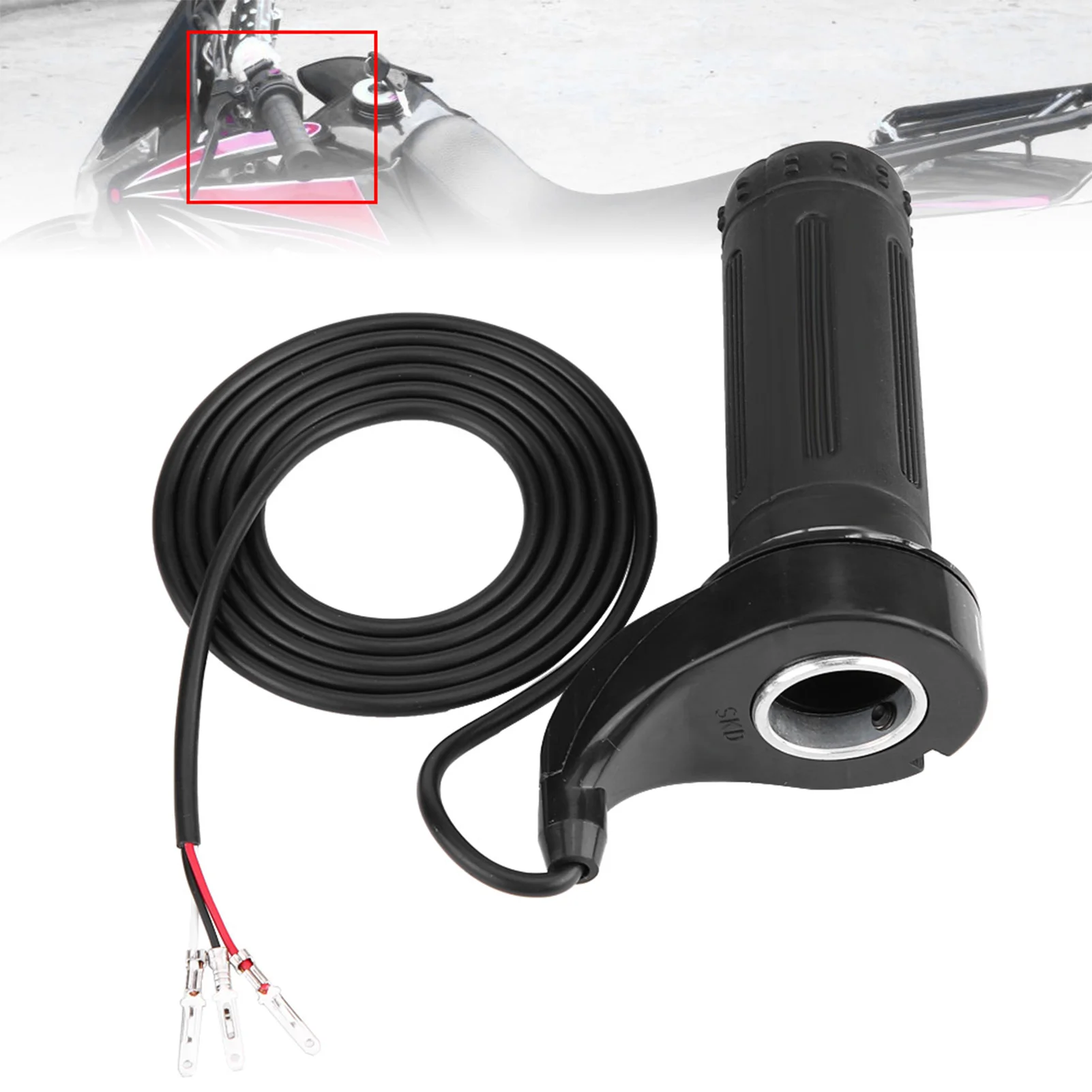 Motorcycle Throttle Grip Twist Throttle Universal Motorcycle Accelerator Electric Scooter Twist Speed Throttle Grip with 3 Wires