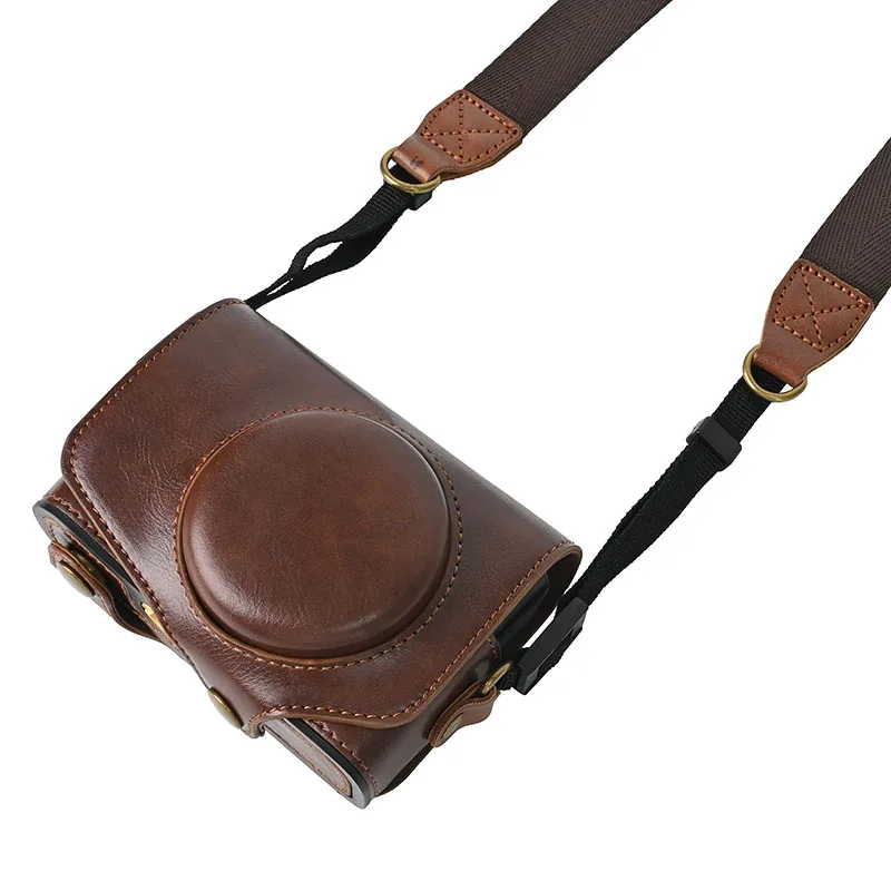 PU Leather Camera Bag Case Protective Cover For Canon Powershot SX740HS SX740 SX730 SX730HS SX720 SX720HS