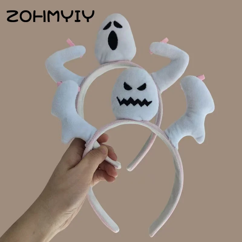 Funny Halloween Ghost Headband Spooky Party Ghost Hairband For Women Men Themed Party Cosplay Props Creative Hair Accessories