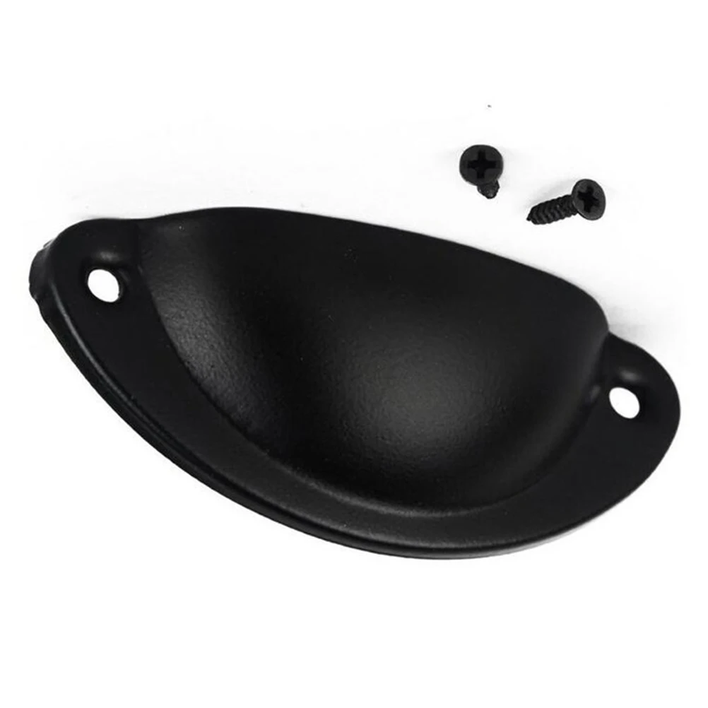 

10 Pcs Black Iron Semicircle Door Knobs Pull Handles 82x35x18mm Vintage Shell Style Cabinet Drawer Wardrobe Hardware