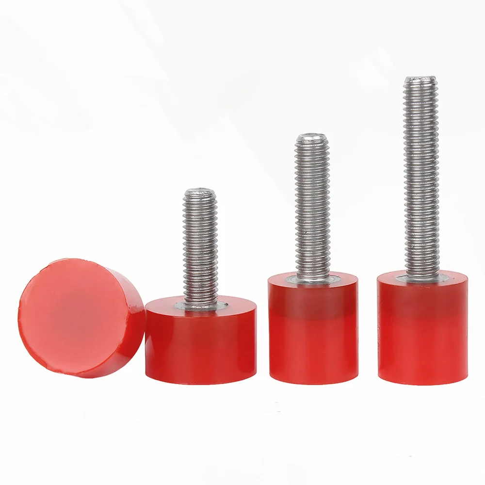 M3 M4 M5 M6 M8 M10 M12 M14 M16 304 Stainless Steel Urethane Stop Bolt Anti-Collision Red 50A Polyurethane Shock Absorbing Screw