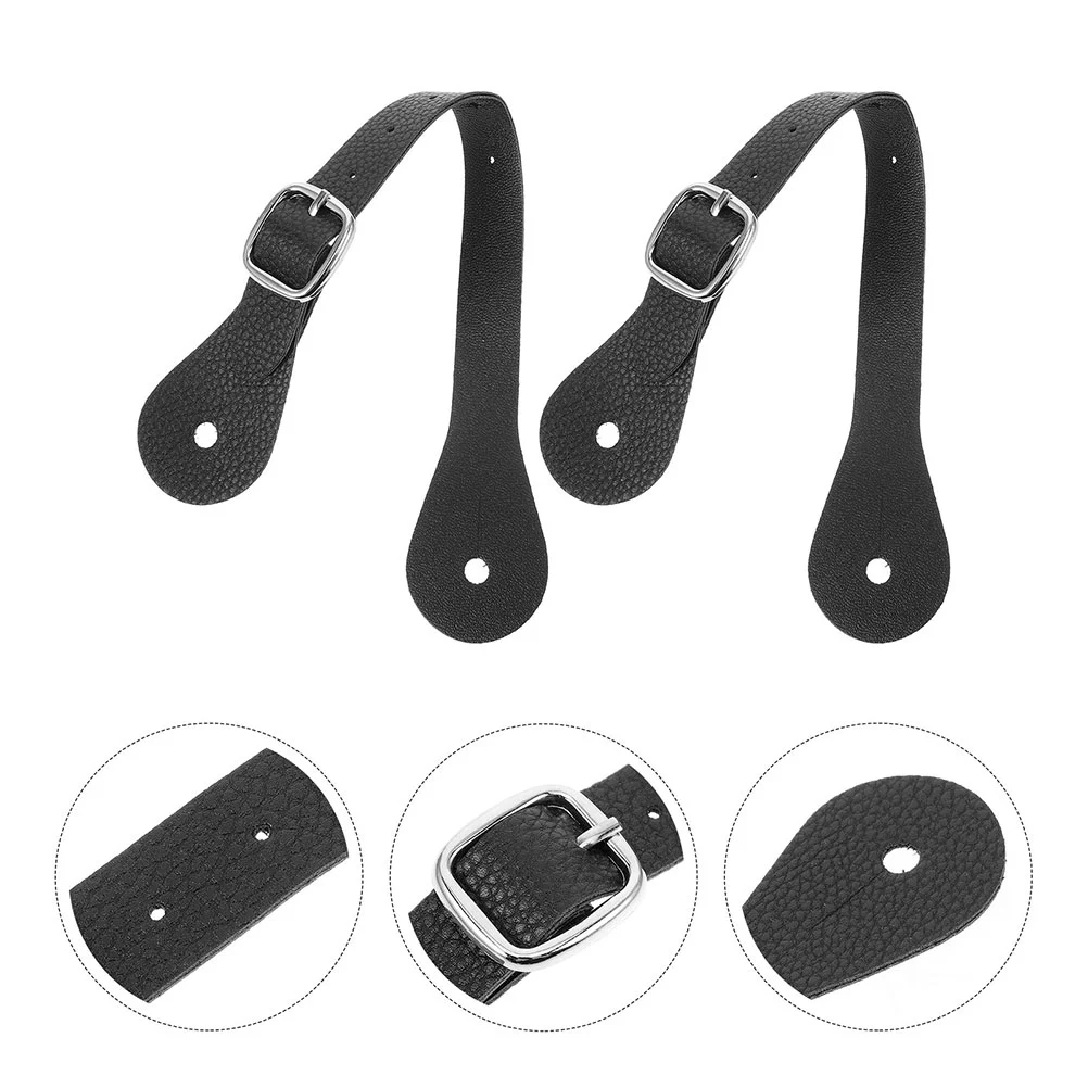 

2 Pcs Riding Leash Western Horse Spur Straps Equestrian Boot Style Adjustable Spurs Black Single Supply Man