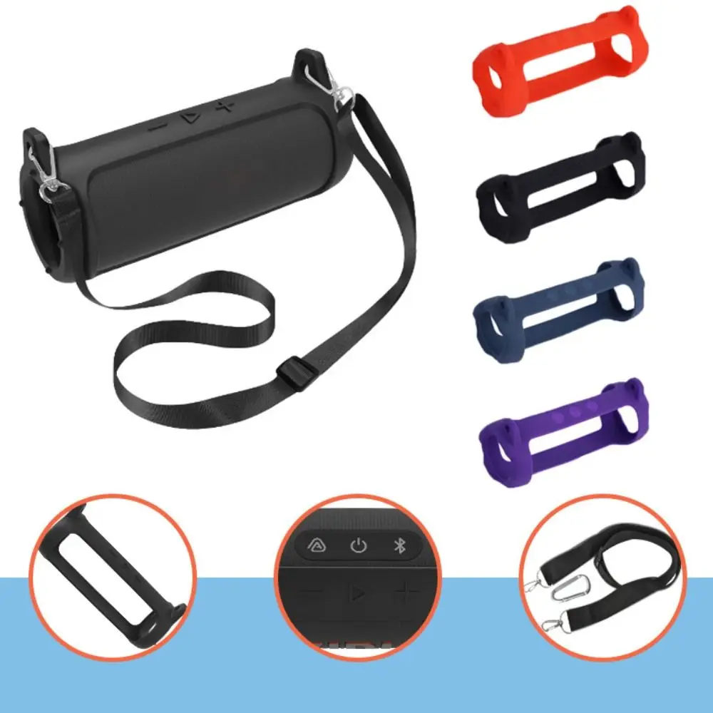 

New Silicone Sling Speaker Case with Shoulder Strap Protector Protective Cover Portable Anti-drop Soft Shell for JBL Flip 7