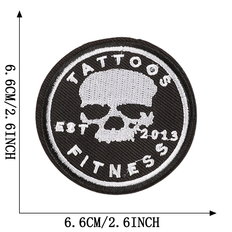Punk Patches Eisen auf für Kleidung Designer Schädel Outdoor bestickt Parche Bordado Para Ropa Termoadesive Rock Nähen Diy Jacke – Detail 7