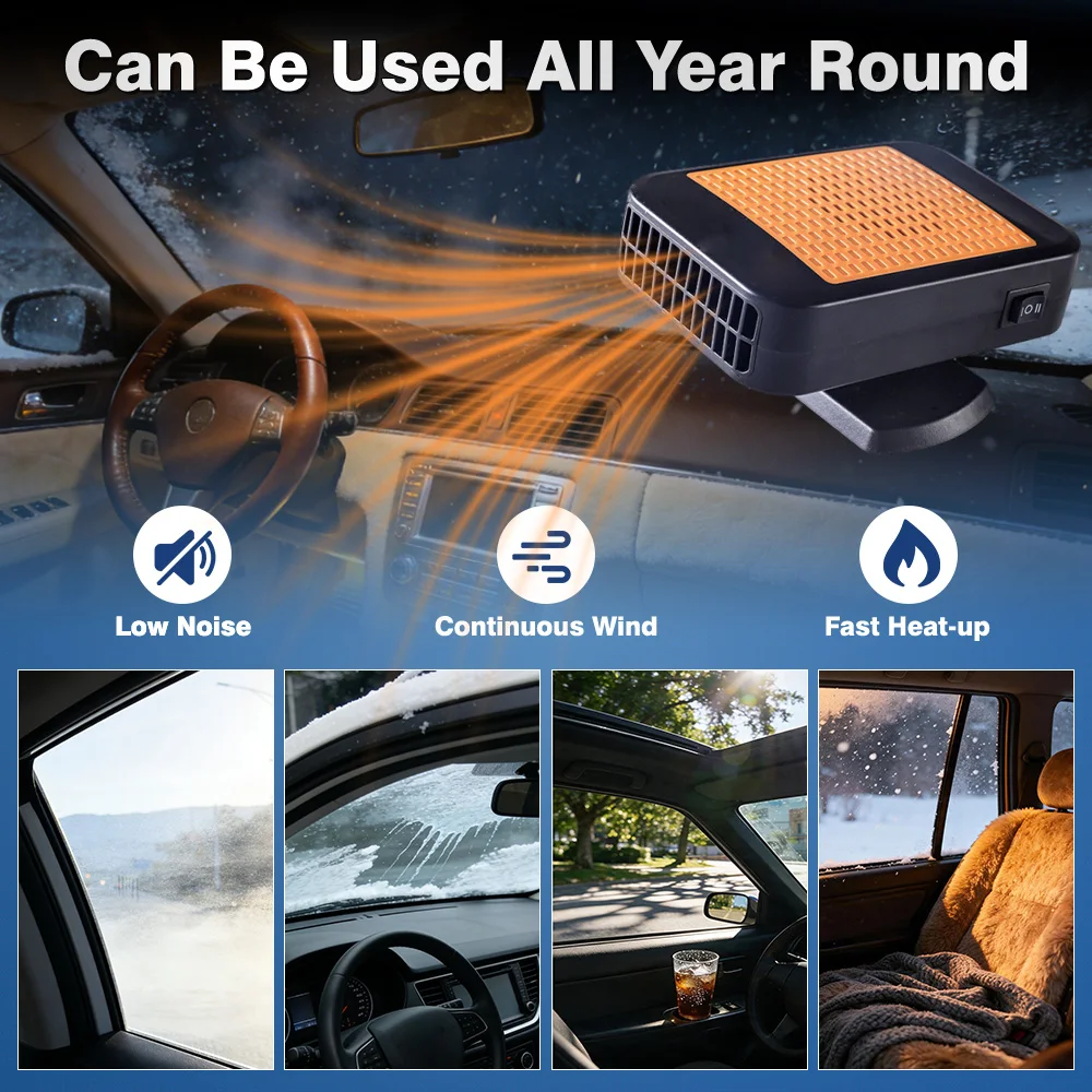 12V  200 W Portable Car Heater Windshield Defogger Demister  Heating Cooling Fan Defroster Air Defogging Heater For Car Truck