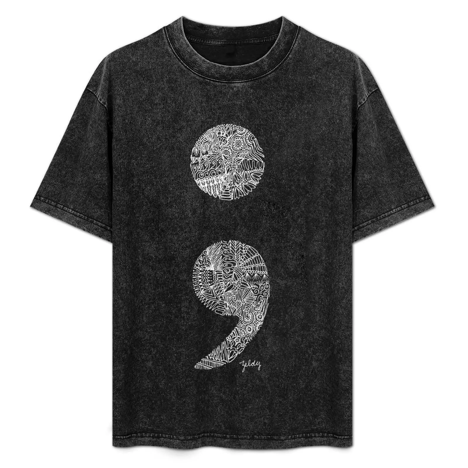 Patterned Semicolon #2 in white T-Shirt designer shirts summer clothes t shirts for men pack