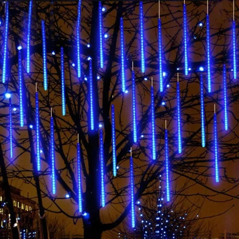 Meteorsc hauer Regen führte Lichterkette Lichter Girlande Straße Girlande Weihnachts dekorationen für zu Hause im Freien Hochzeit Neujahr Dekor