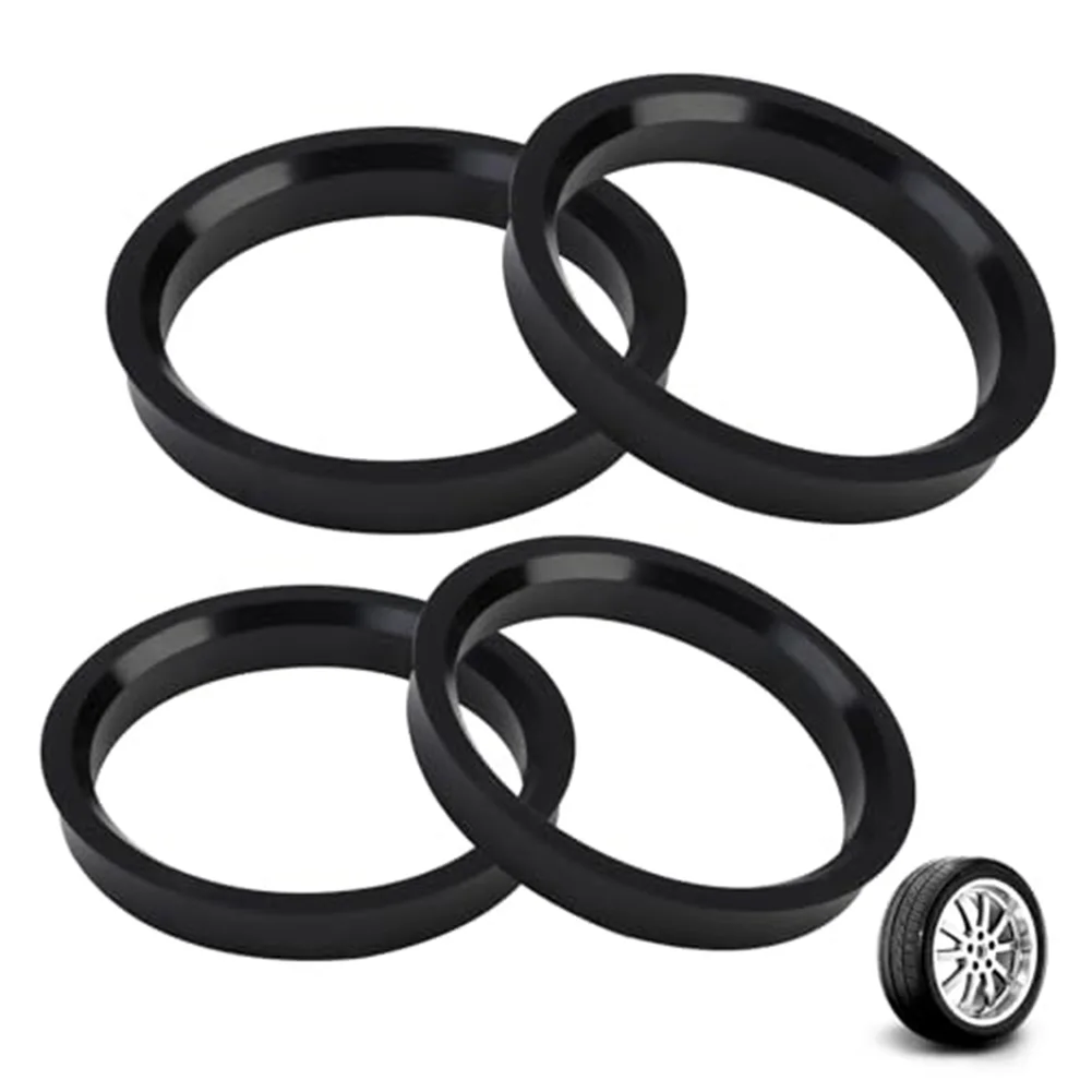 4pcs Car Hub Centric Rings Car Wheel Bore Center Spacer Ring 66.6-57.1 Car Hub Centric Ring Plastic Black