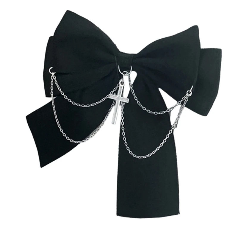 Sweet Girly Dark Bow Hair Clip Bow Gothic Y2K-style Bow Bunches Accessories Sweet Balletcore