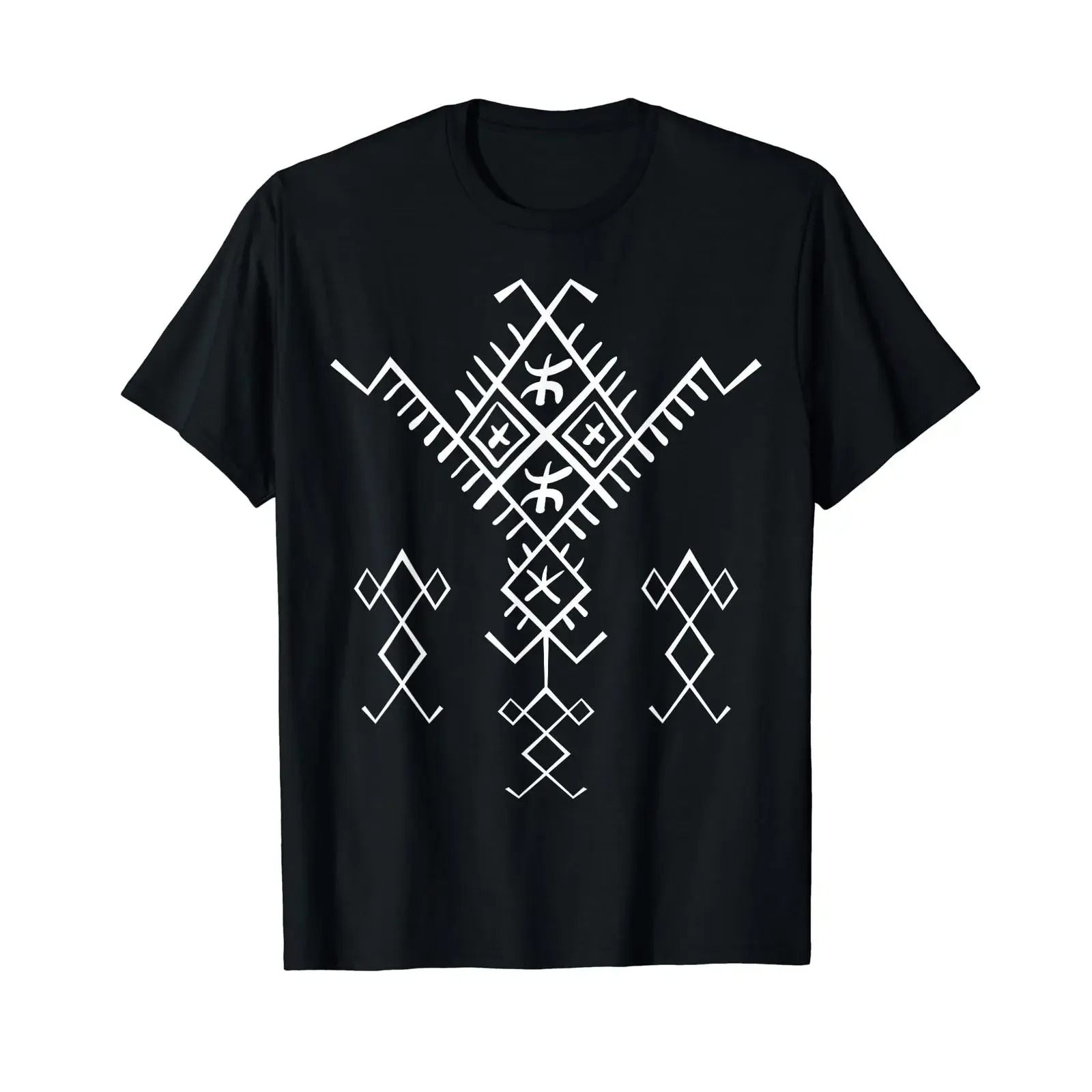 Amazigh Motifs Berber Kabyle T Shirt black S vintage Washed Breathable Soft fashion Versatile designer clothes streetwear