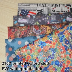 210D Waterproof Oxford Cloth Elephant, Owl, Flower Printed Backpack Fabric PVC Waterproof Tablecloth Fabric.