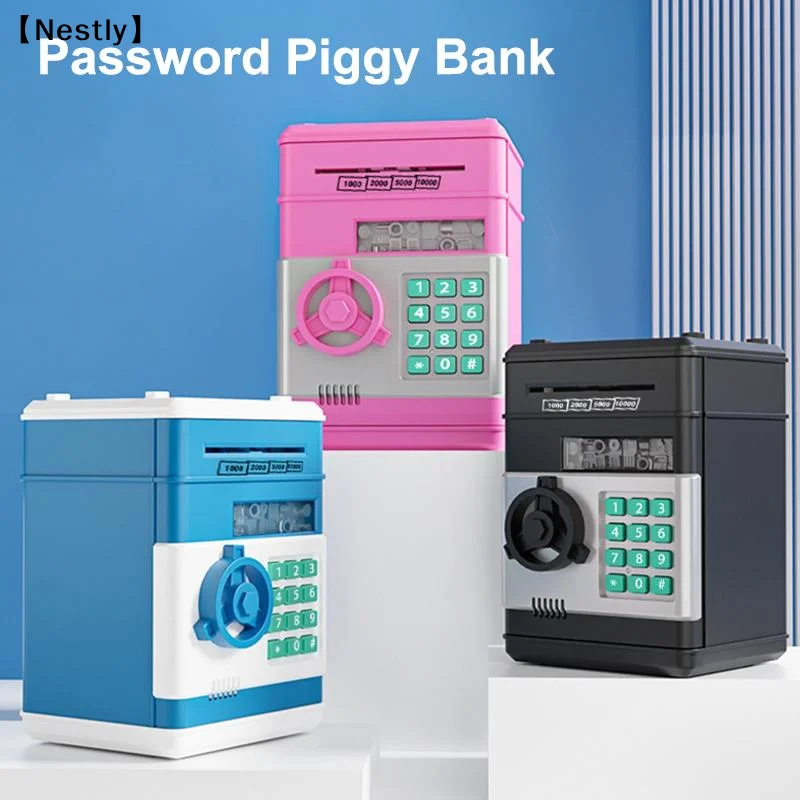 Electronic Piggy Bank Automatic Safe Coins Cash Saving Money Box Password Counter Code Key Lock Coin Bank ATM Child Gift〔Nest〕