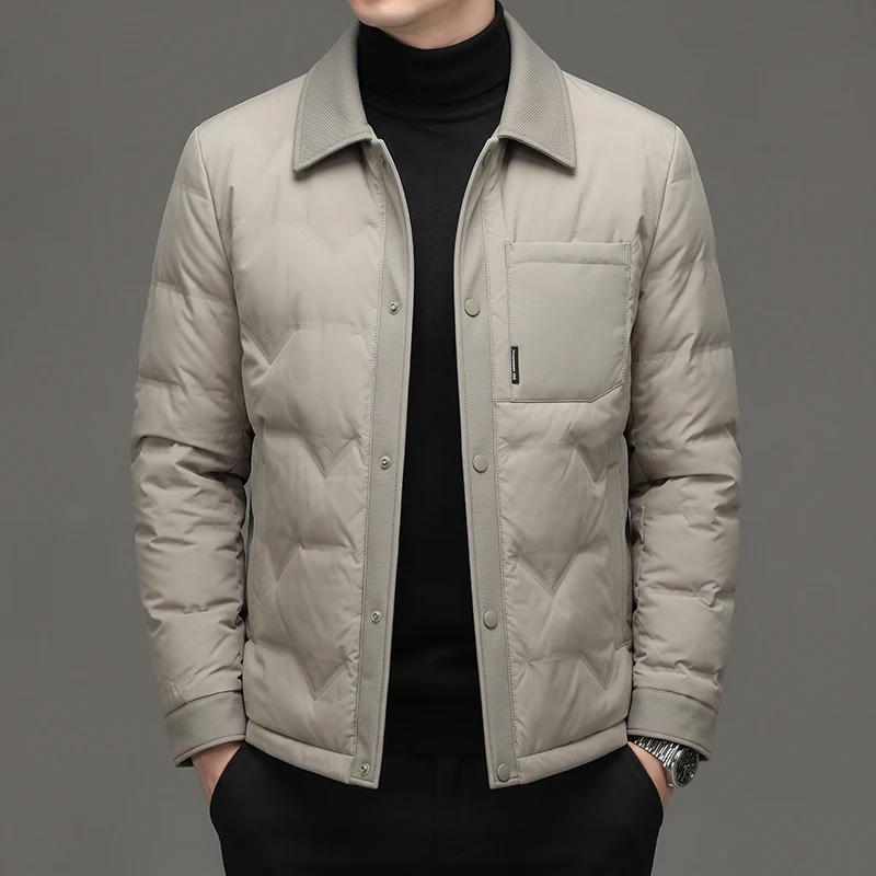 2026 Winter New Style Business Casual Men's Lapel Down Jacket Coat