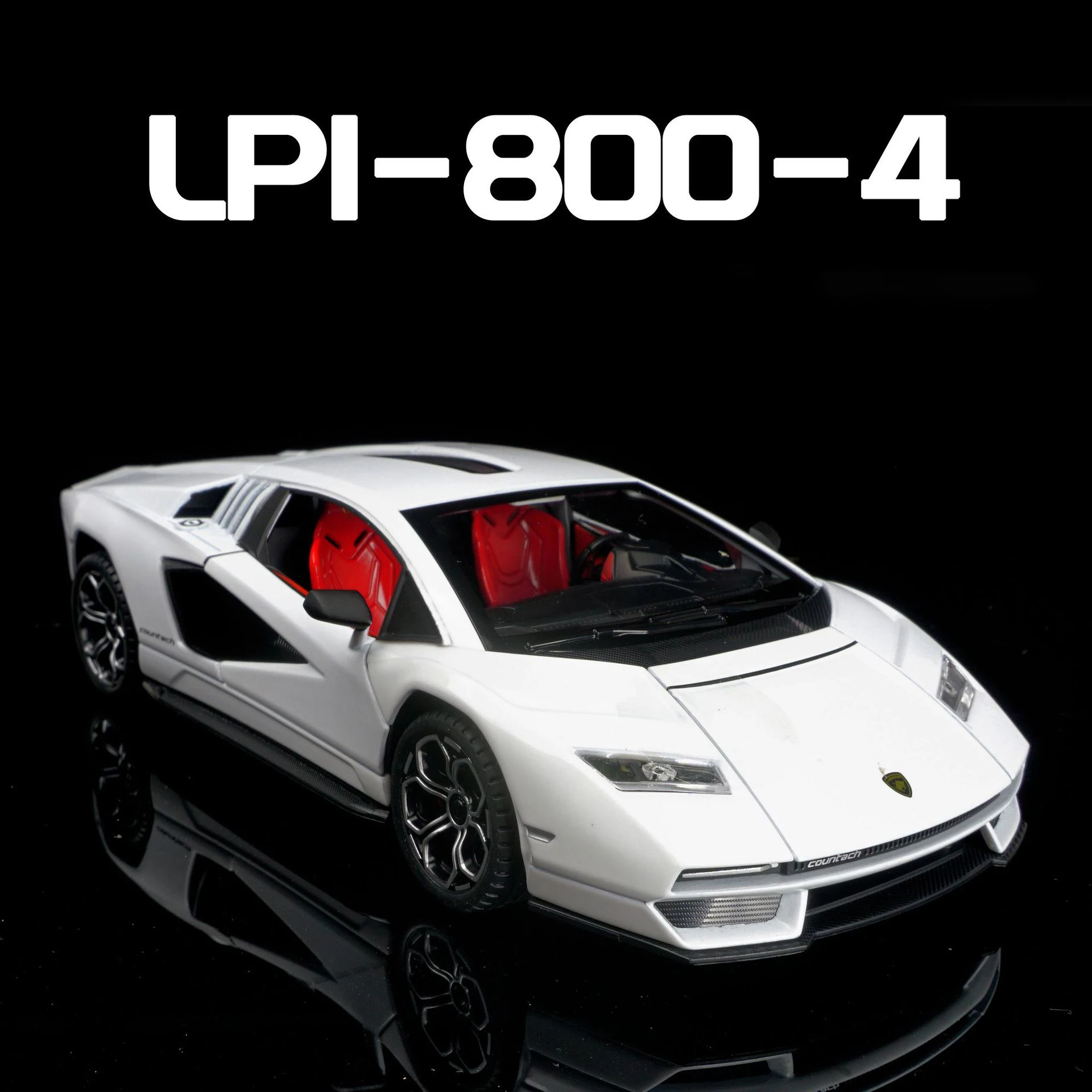 1:24 Lambos Countach LPI800-4 Supercar Alloy Model Diecast Sound Super Racing Lifting Tail Hot Car Wheel Gifts