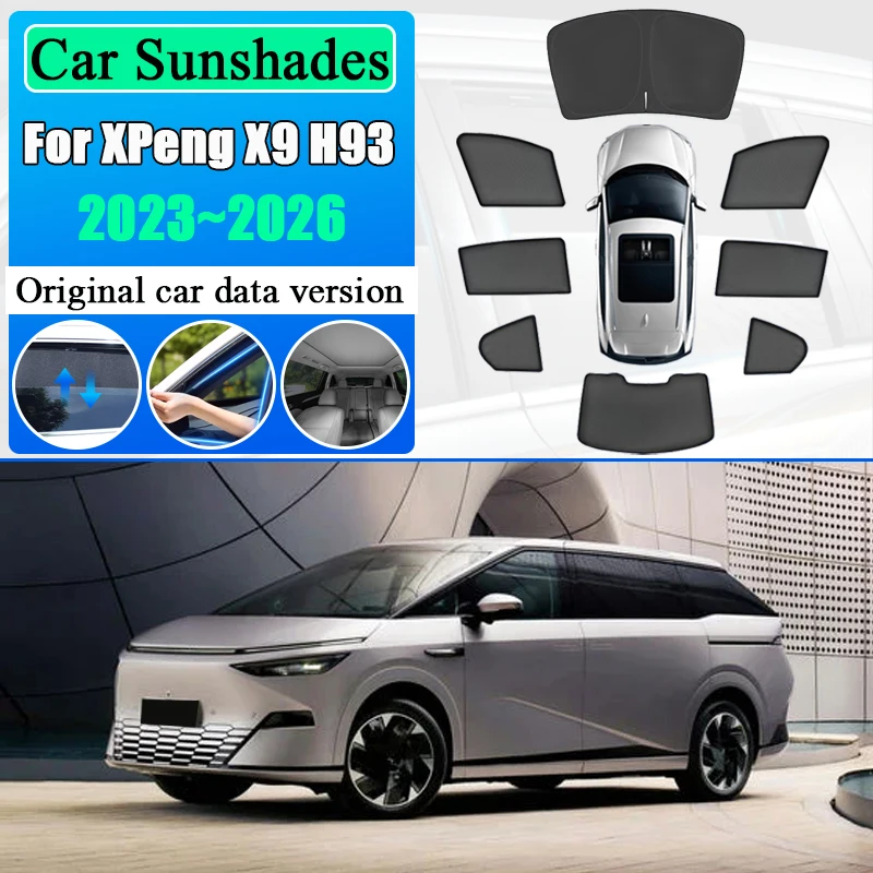 

Солнцезащитная сетка для автомобиля XPeng X9 H93 2023-2026: защита от УФ-лучей, шторка для конфиденциальности, солнцезащитный козырек, автомобильные аксессуары