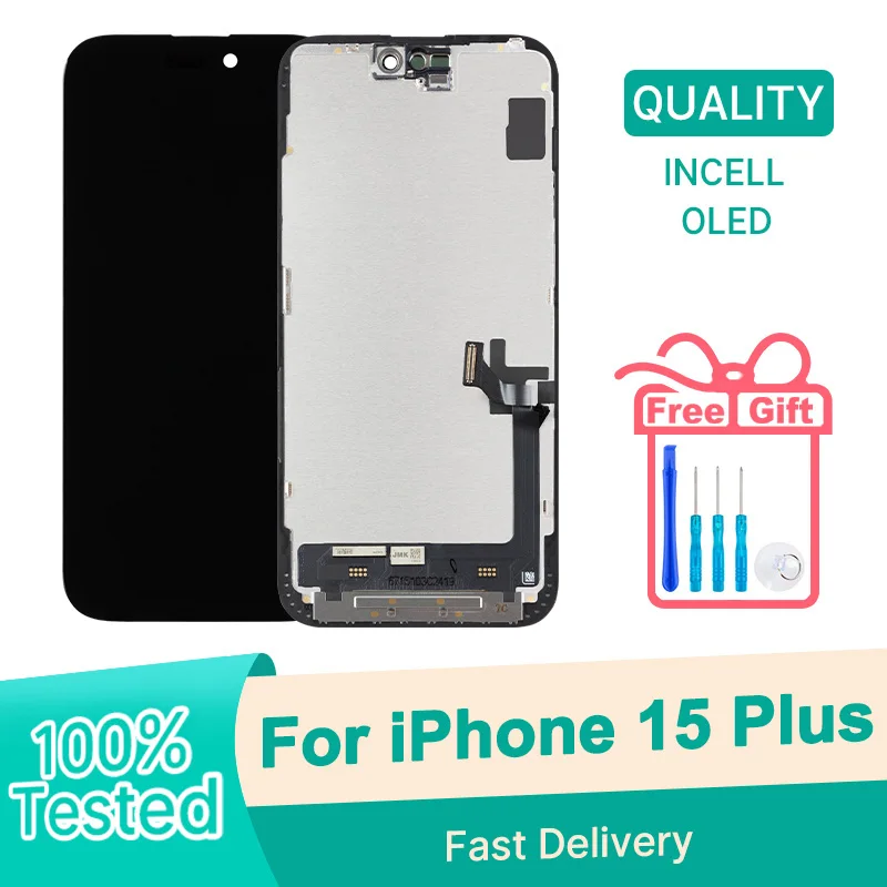 AMOLED For iPhone 15 Plus Display LCD Touch Screen Digitizer Assembly For 15 Plus With Face ID 3D Touch A3094 A2847 A3093 A3096