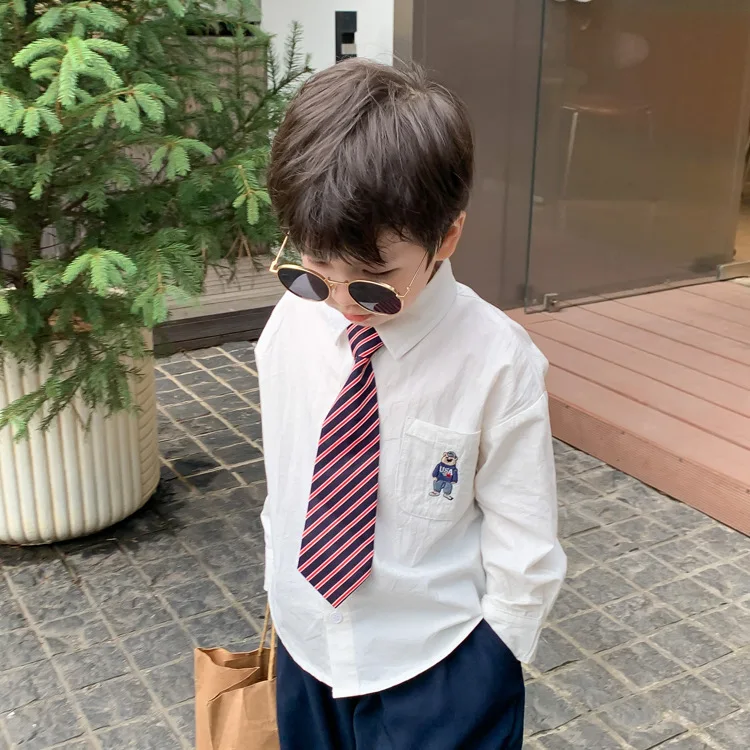 Children's Academy Style Tie Spring New Boys and Girls Style Pullover Elastic Stripe Suit Tie Accessories