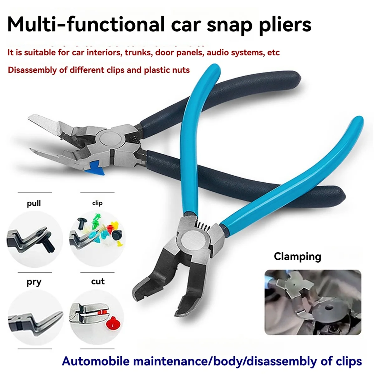 A002 Car Buckle Pliers Rubber Buckle Screwdrivers Car Door Panel Interior Lifting Pliers Prying Board Disassembly Tools view 3