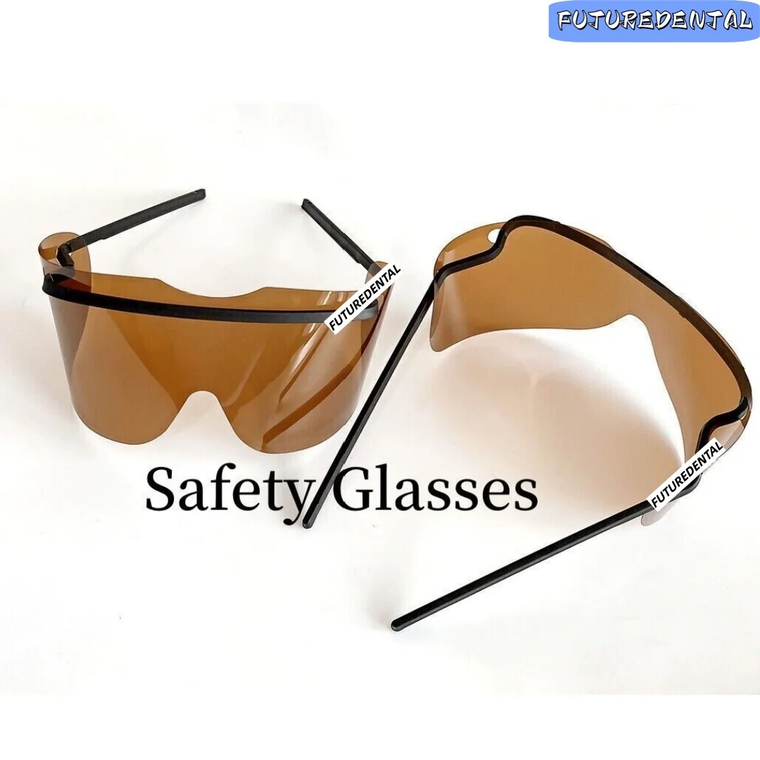 Disposable Brown Dental Protective Anti Fog Photopolymerization Protector for Dental Surgery, Whitening Safety Medical Goggles