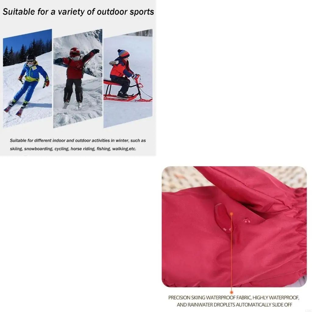 

Kids Ski Gloves Children Warm Gloves Comfortable & Stylish Children Mittens 4XBC