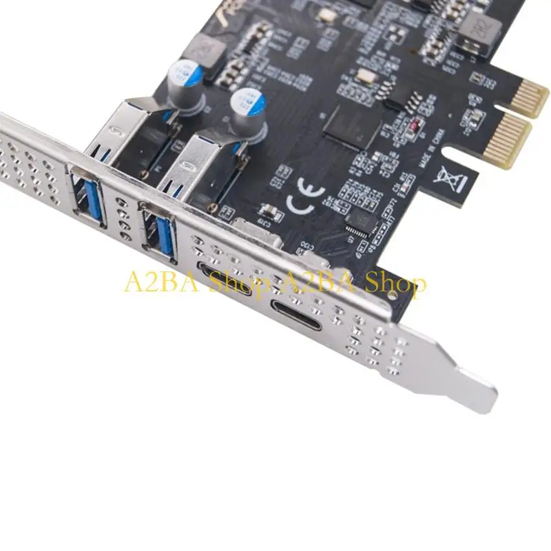 A2BA PCIE Expansion Card PCIE To 4 Port Type C Type E 19Pin Fast Data Transfer 5Gbps PCIE NEC720201 Chip For Desktop