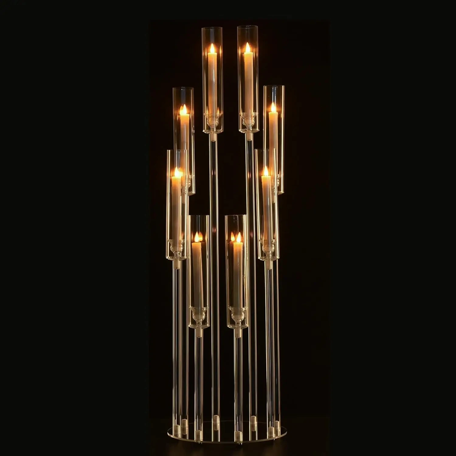 2/4/5/6/10 Transparent Acrylic Candlesticks Candelabra Candlestick Event Party Wedding Table Centerpiece