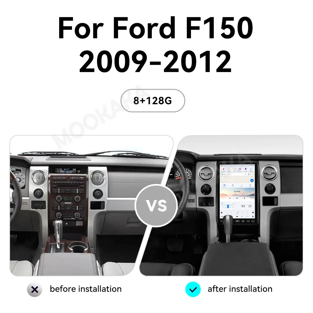 14.4 Inches Android Qualcomm Vertical Screen Car Radio For Ford F150 2009-2012 Car Stereo Audio Dvd Stereo Player Carplay GPS BT