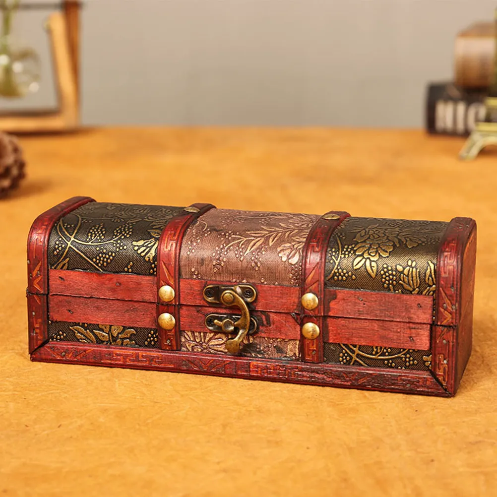 1Pcs Wood Hair Stick Box Vintage Wooden Jewelry Storage Container Retro Style for Bedroom Desk Drawer Dormitory