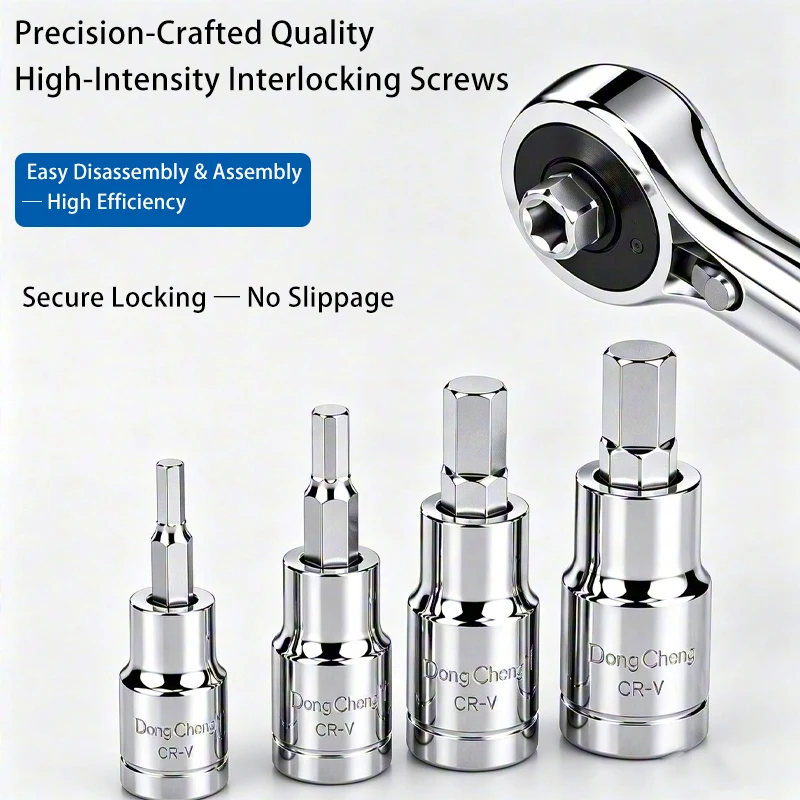 12.5mm 58mm Hex Socket  Cr-V Steel S2 Bits 4-17mm High Hardness Precision Anti-Slip Automotive Repair Industrial Assembly Tool