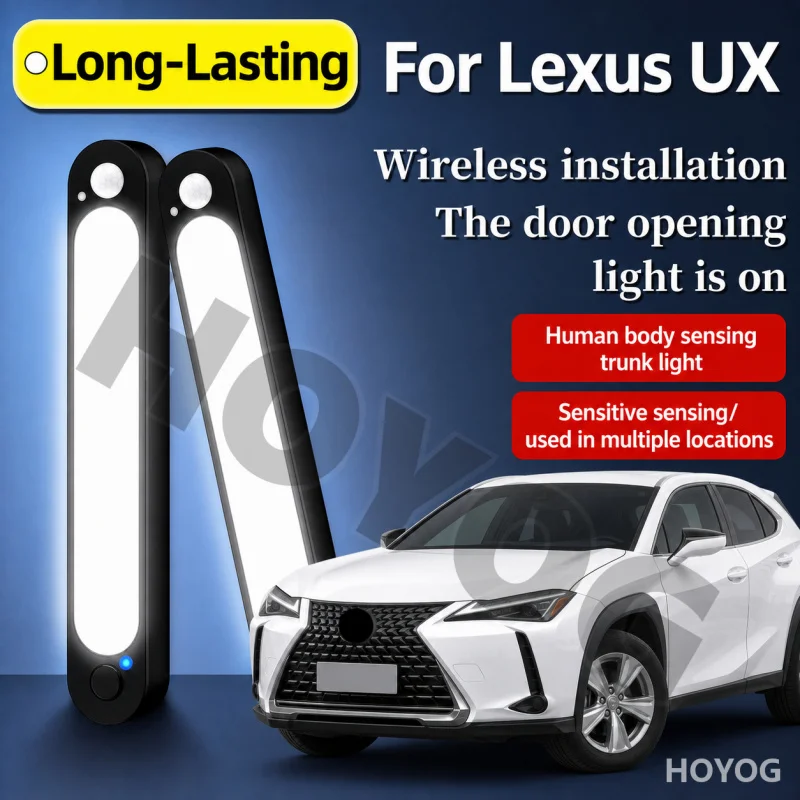 For Lexus UX 2018-2026 Car Trunk Light LED Lamp Sensor Magnetic Wireless USB Rechargeable Boot Cargo Light Compact SUV Cabin