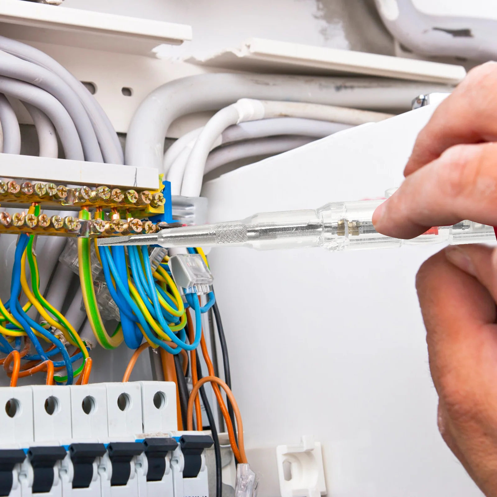 

Dual Color Light Electrical Tester Pen Compact Design with Self-Test Function for Live Wire Detection Circuit Test Voltage