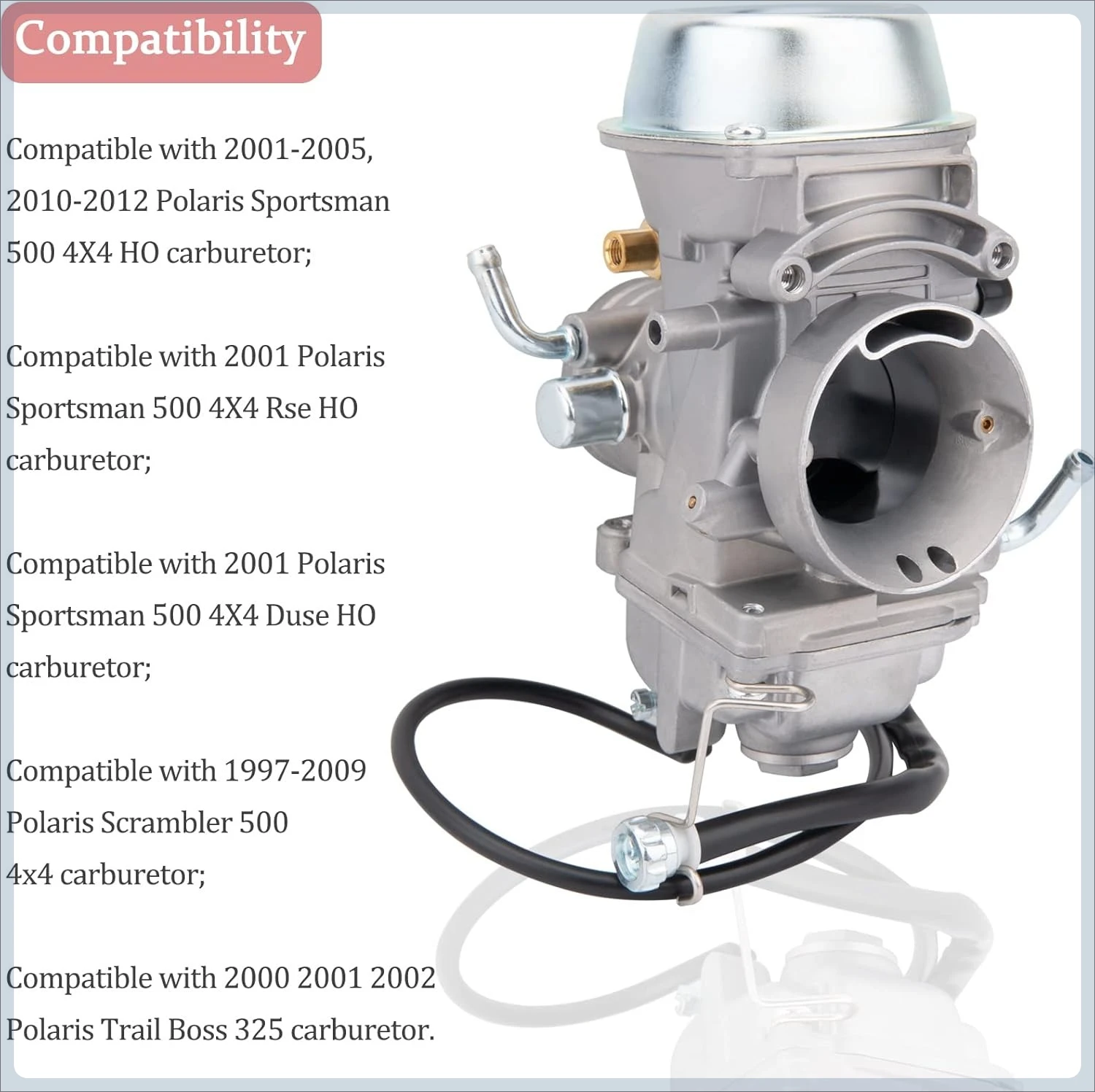 500 Carburetor Compatible with Polaris Sportsman 500 4X4 HO 2001-2005 & 2010-2012, Scrambler 500 4x4 1997-2009, Trail Boss 325