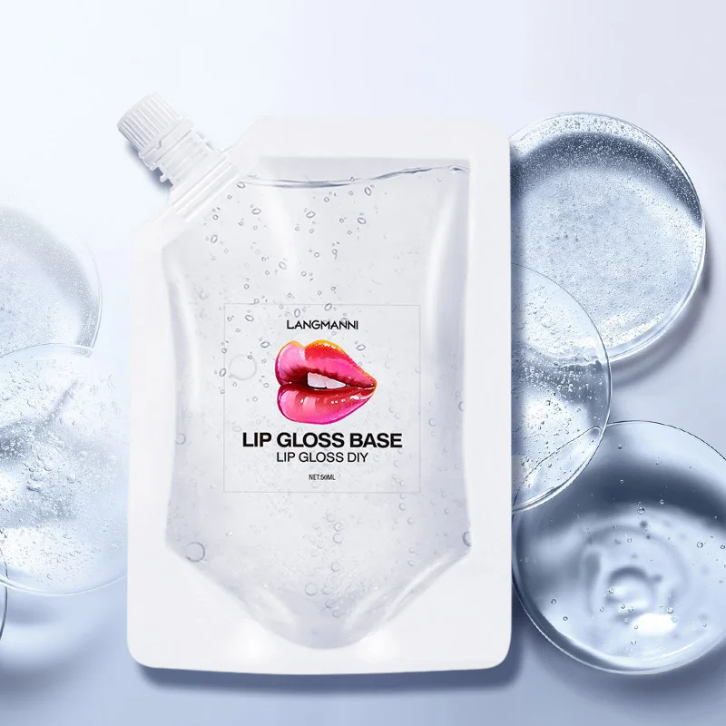 Brillo de labios líquido de negocios DIY, Base de aceite hidratante, brillo de labios transparente, Gel de materia prima